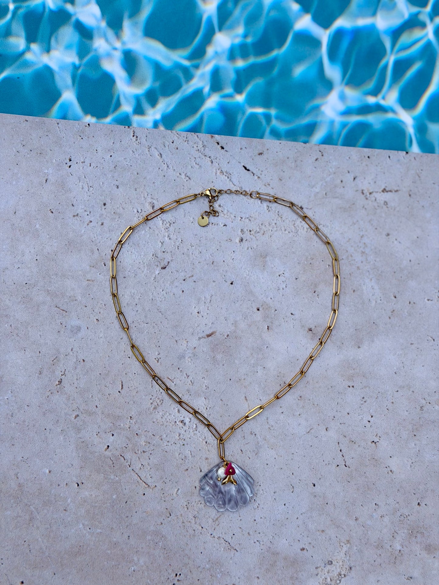 Collier Coquillage rose 🧜🏻‍♀️