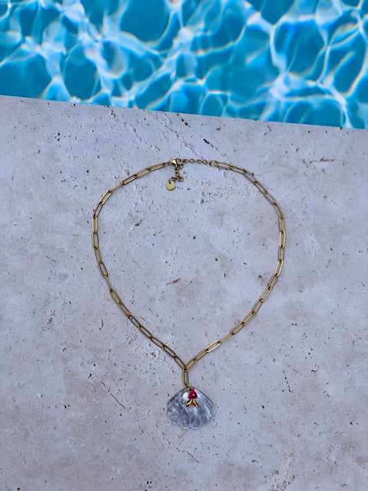 Collier Coquillage rose 🧜🏻‍♀️