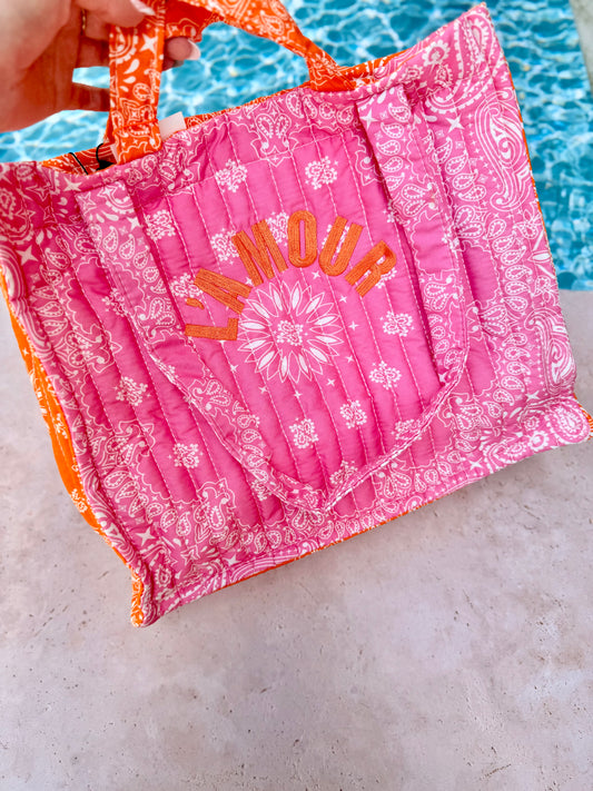 Cabas AMOUR orange/rose 🧡