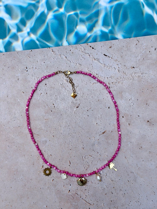 Collier Palm rose 🦩